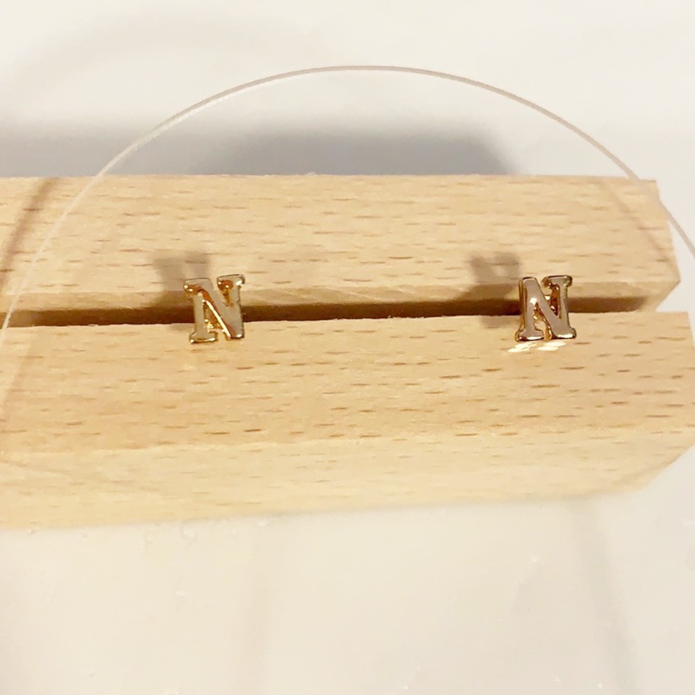 Letter “N” Stud Earrings